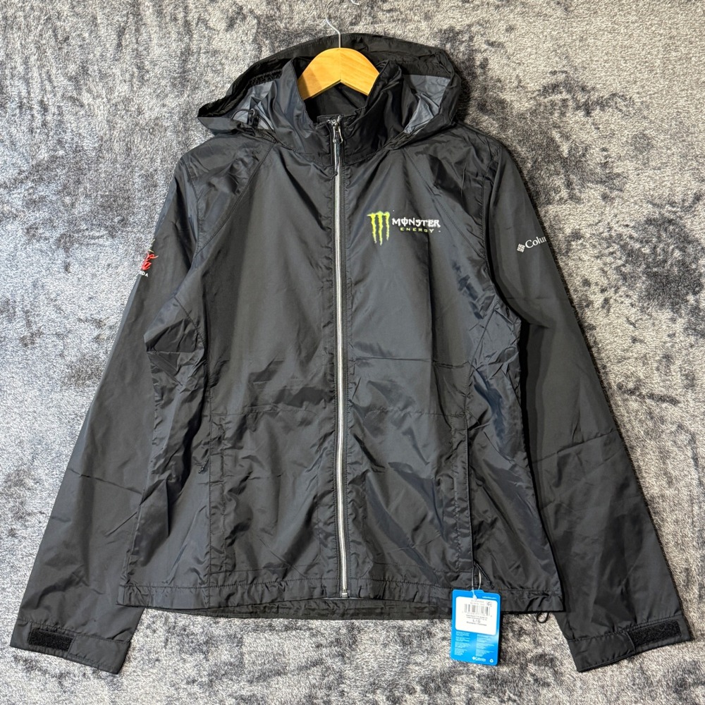 NWT Monster Energy Columbia Womens Jacket Switchback III Black Large Hooded Zip